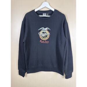 Miller High Life The Best Milwaukee Beer Mens S/C Black Sweatshirt Pullover NWOT